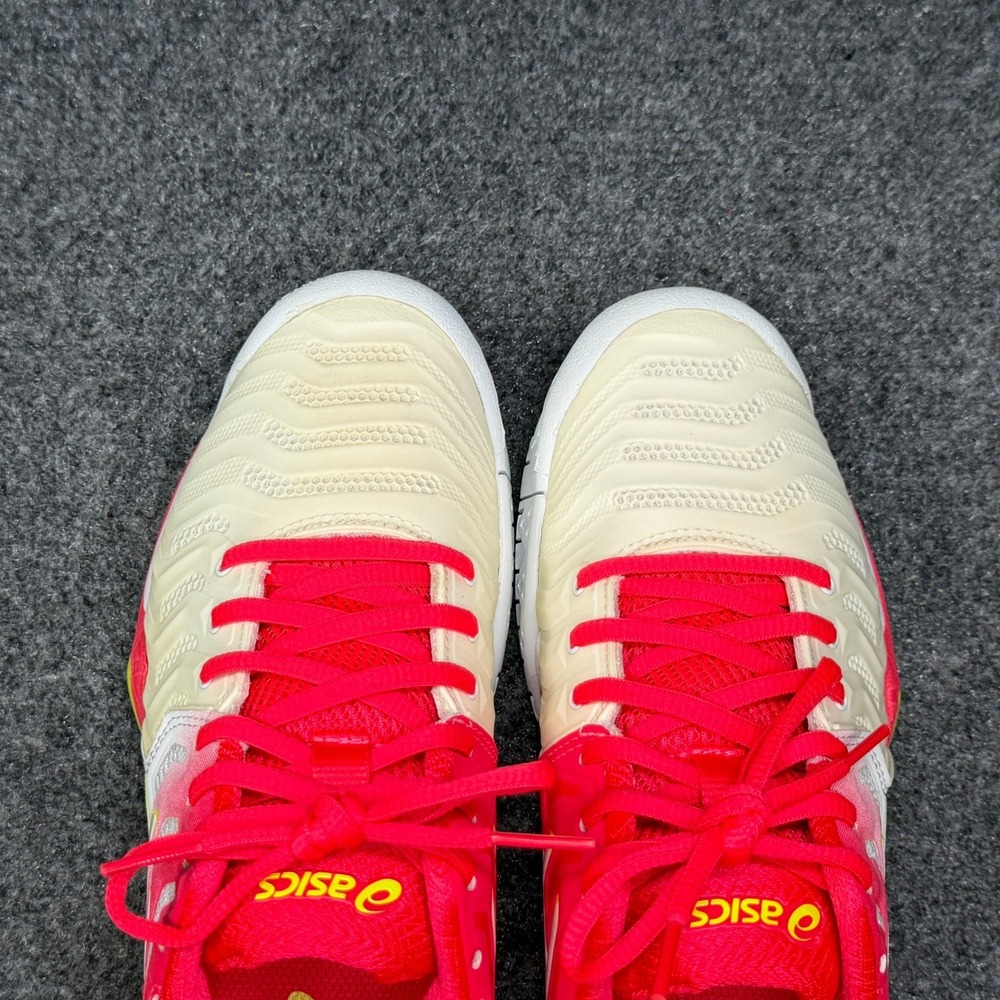 Asics Gel-Resolution 7 Tennis Shoes Womens 5.5 White Red Yellow Athletic Sneaker - Picture 11 of 14